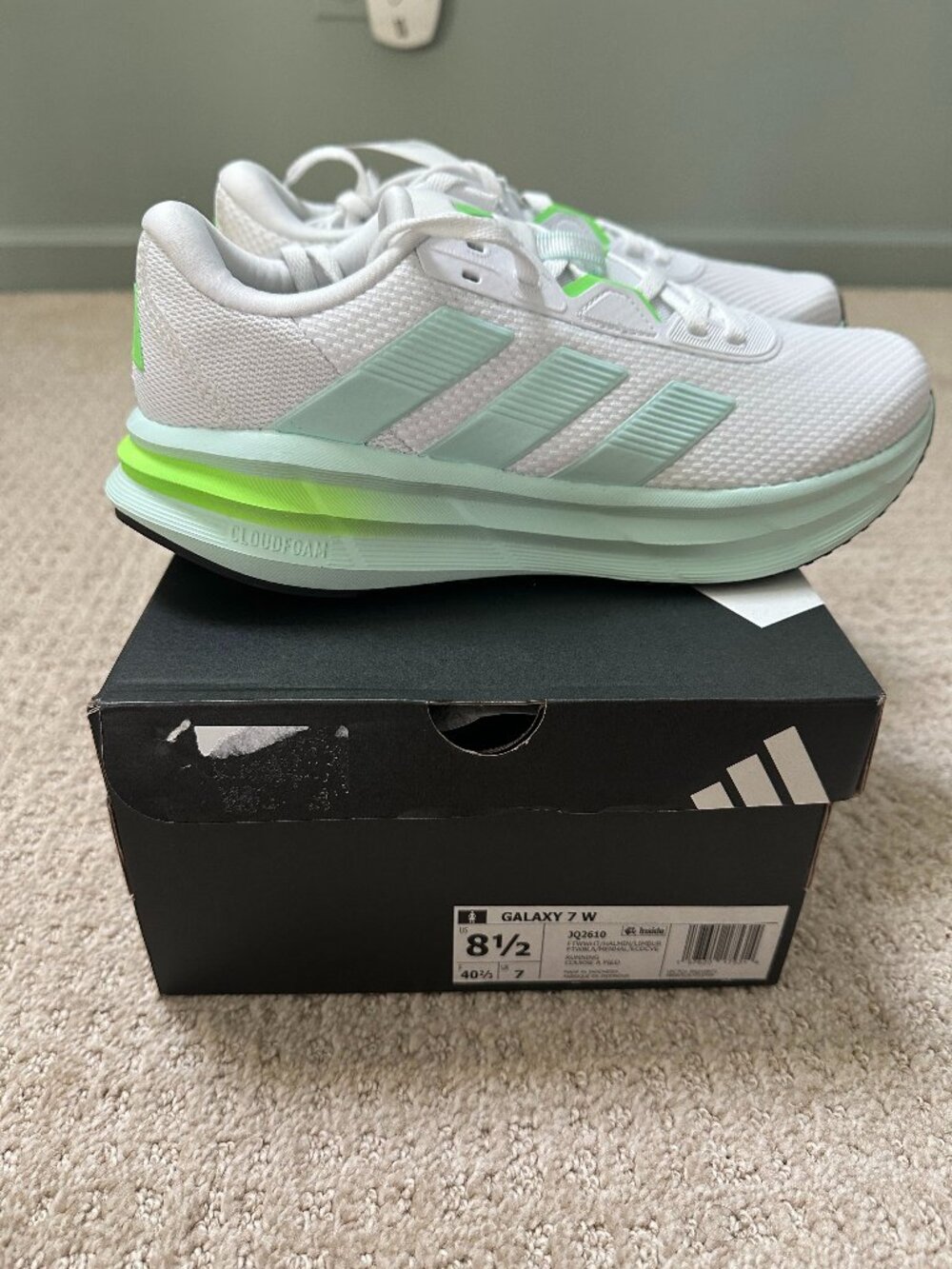 Adidas Galaxy 7 W Women’s 8.5 White/Lime